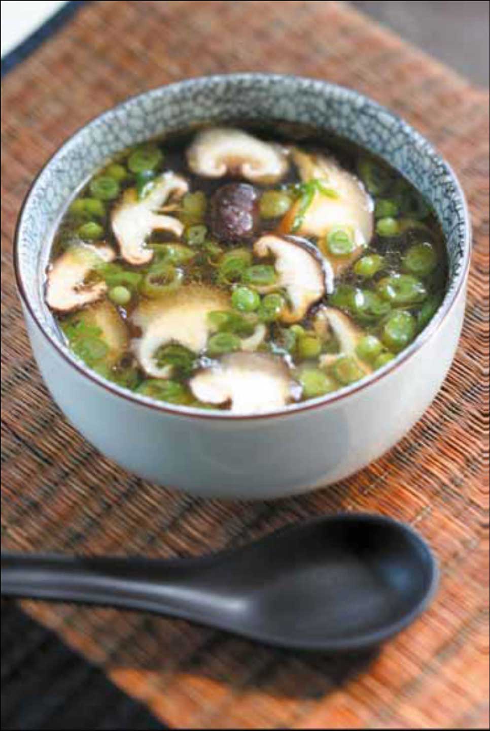 Japanese Miso-style Pea Soup with Tofu and Chives