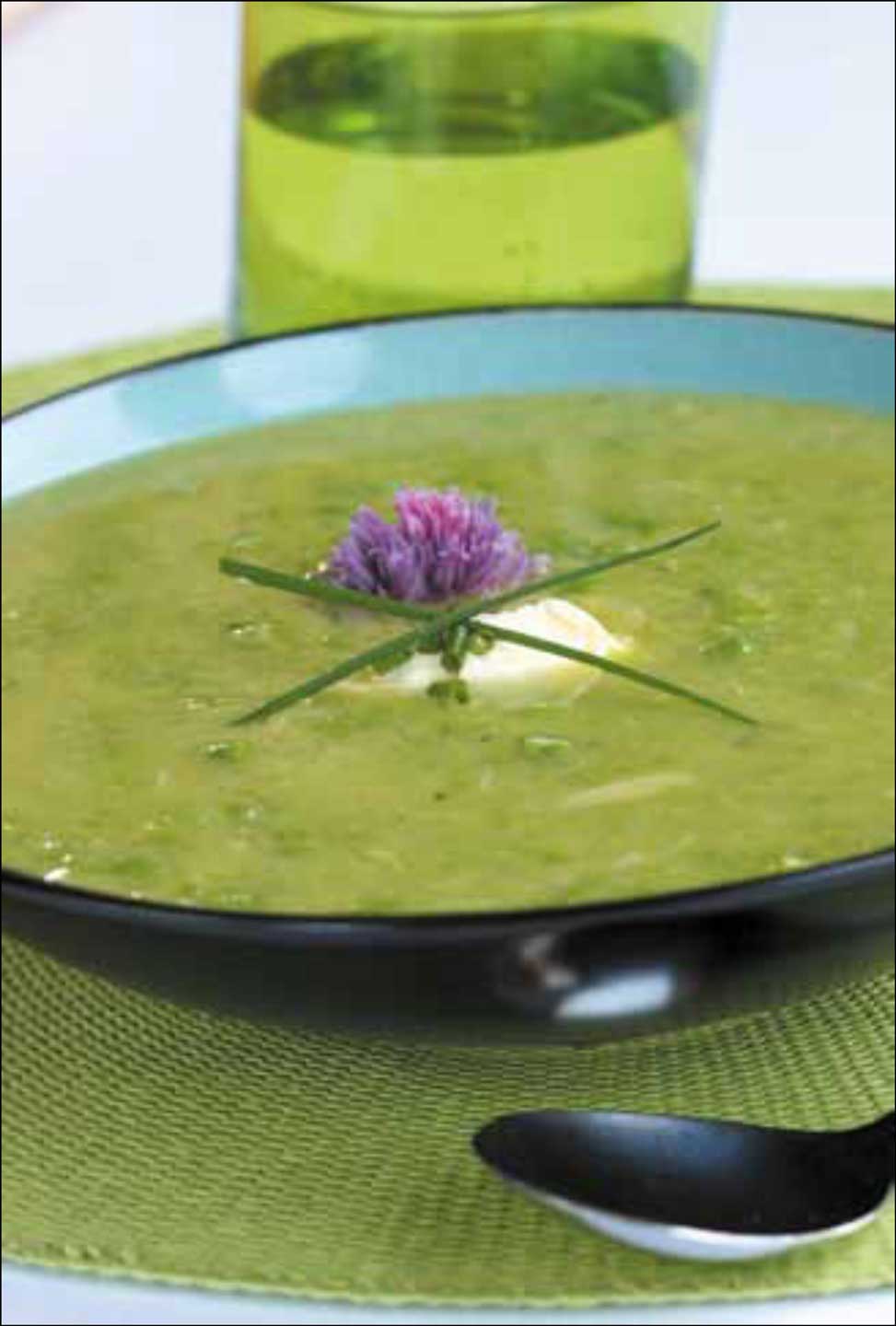 Pea and Roasted Garlic Soup