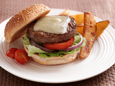Original Beef Burger and Wedges