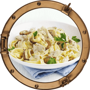 HADDOCK WITH WHITE WINE TAGLIATELLE
